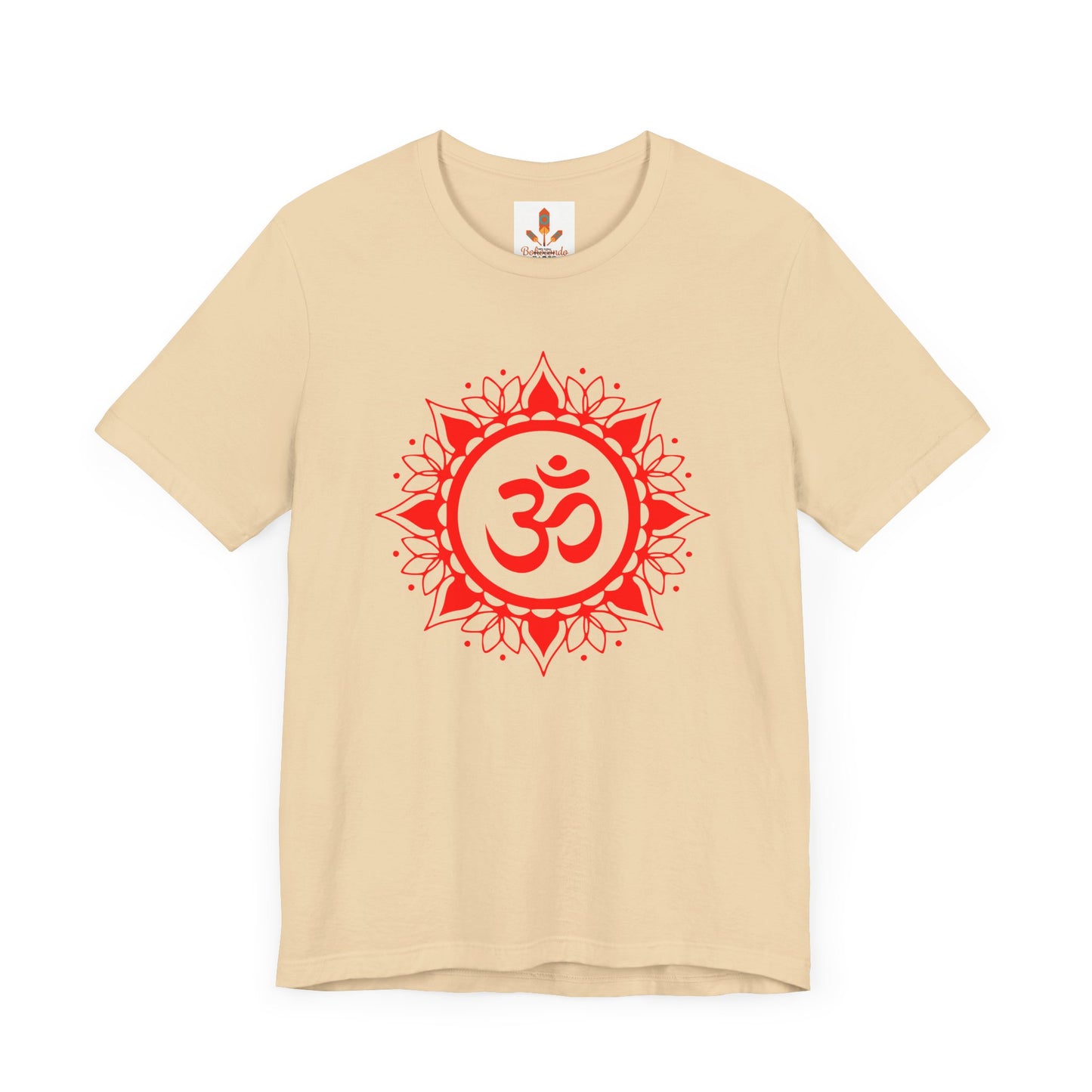 Red Om Lotus Design T-shirt