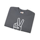 White Simple Peace Hand Sign Sweatshirt