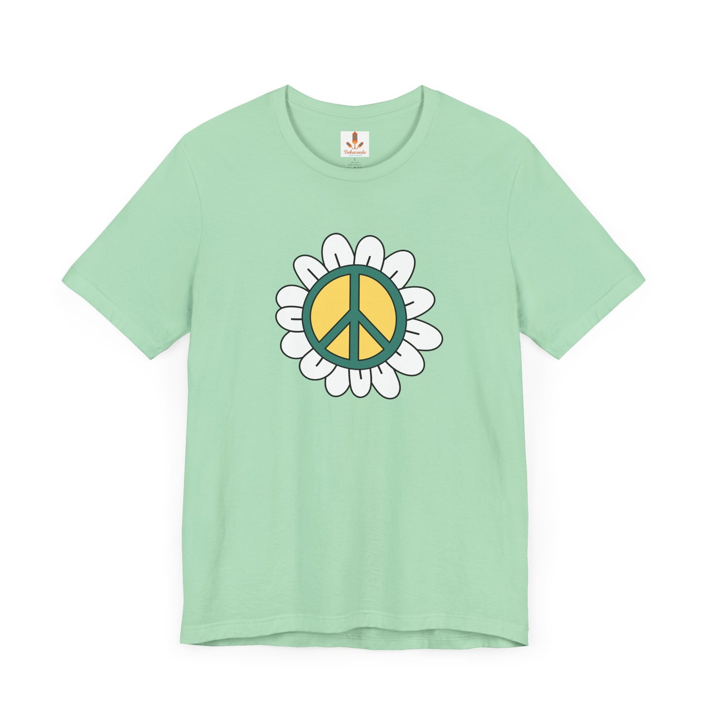Peace Sign in White Flower T-shirt