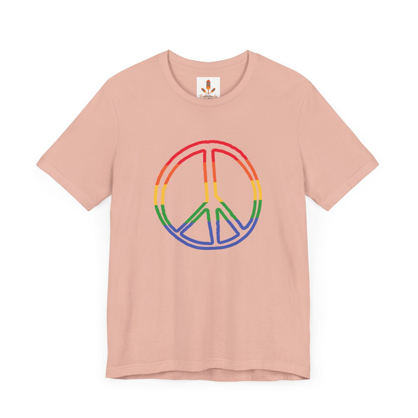 Drawing of Rainbow Peace Sign T-shirt