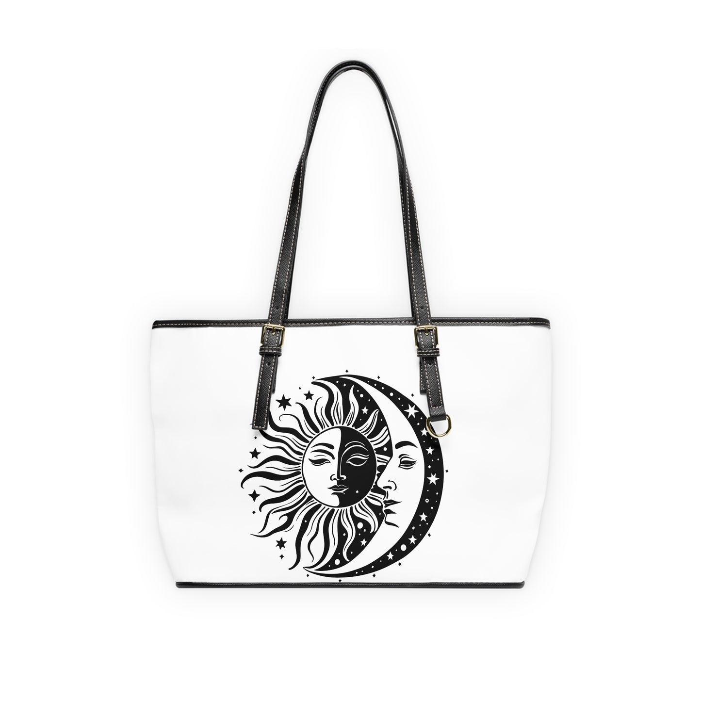 Moon and Sun Art Leather Shoulder Bag