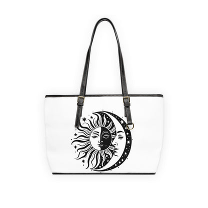 Moon and Sun Art Leather Shoulder Bag