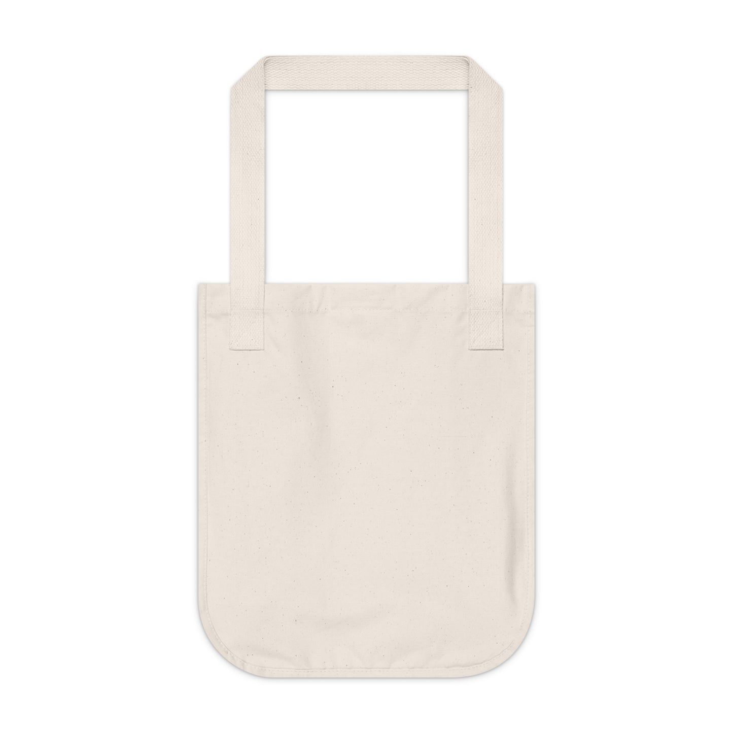 Peace Sign in White Flower Organic Canvas Tote Bag