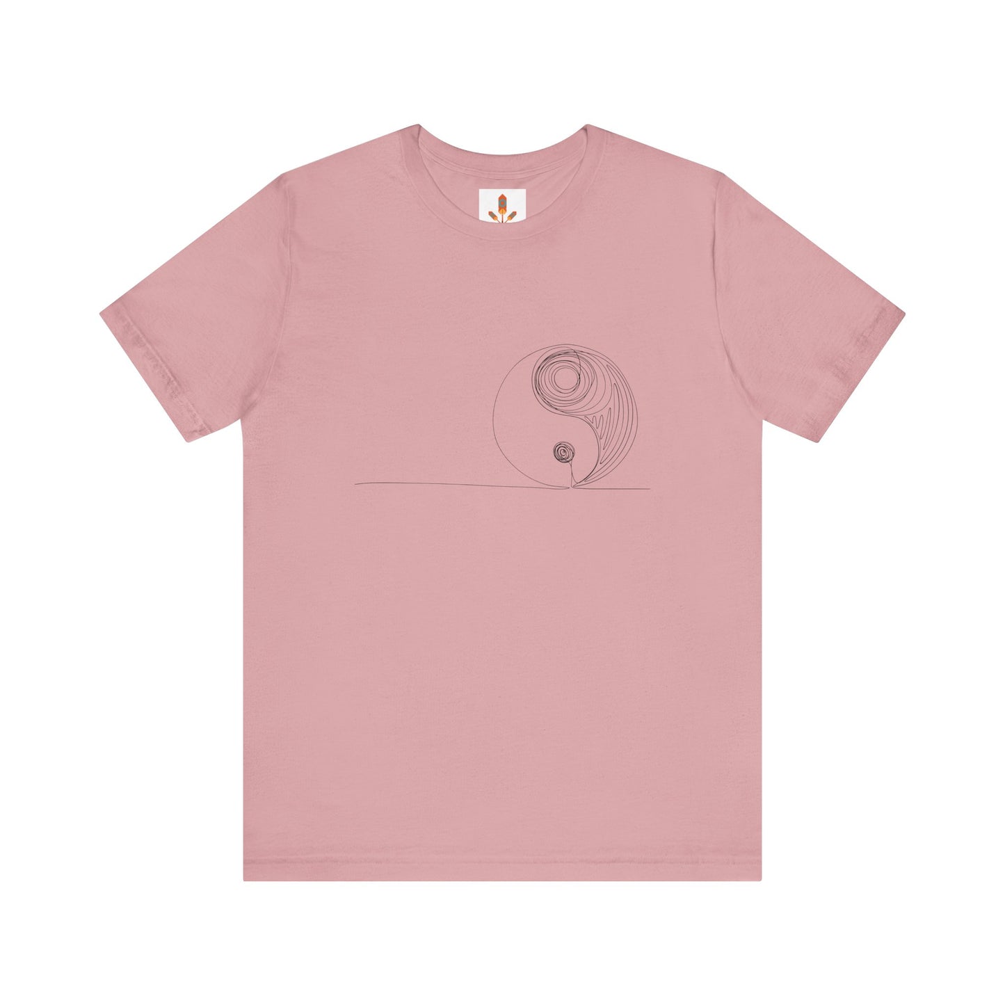 Minimalistic Yin Yang Drawing T-shirt