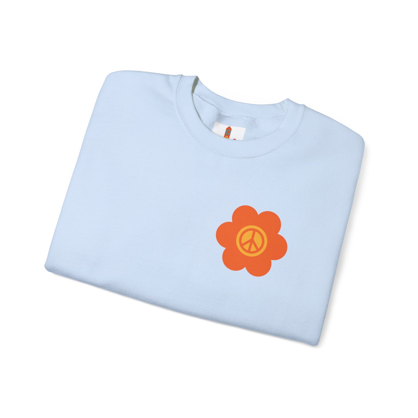 Peace Sign in Orange Flower Sweatshirt