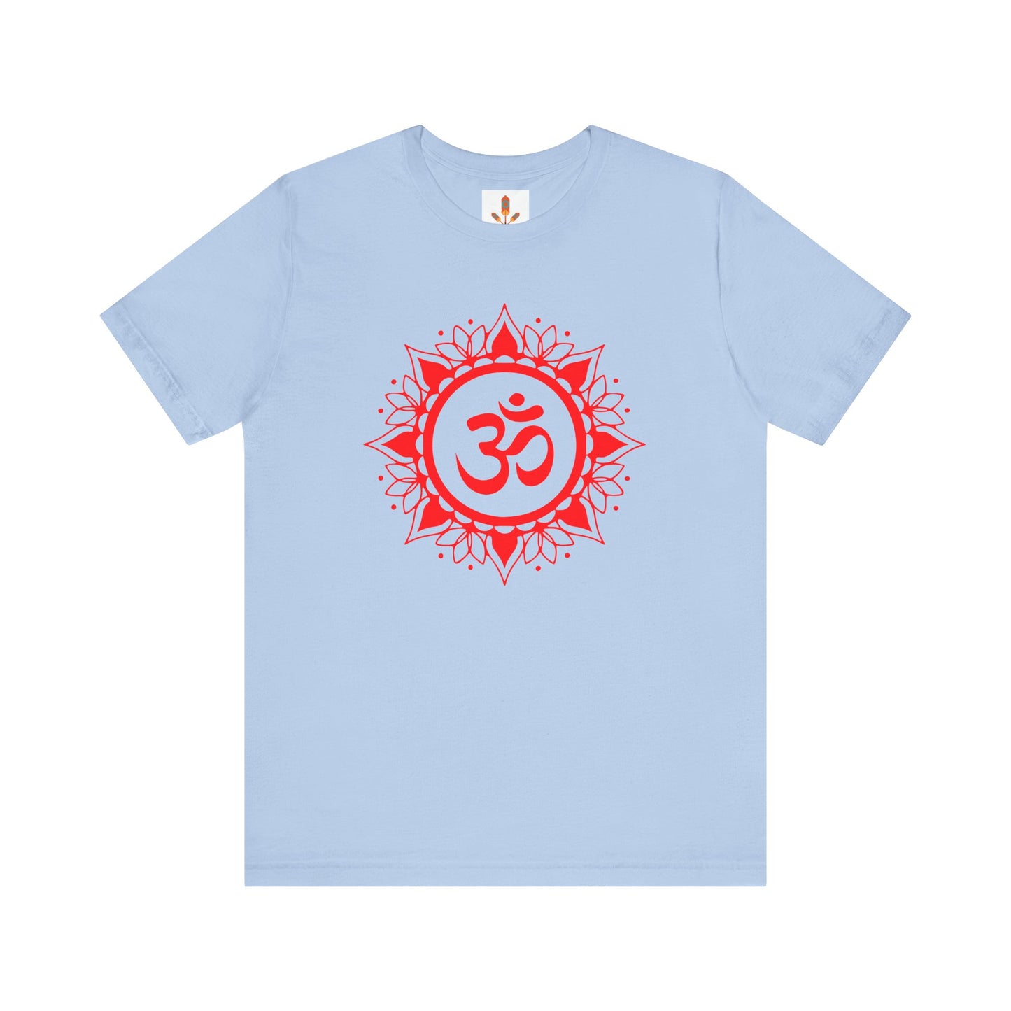 Red Om Lotus Design T-shirt