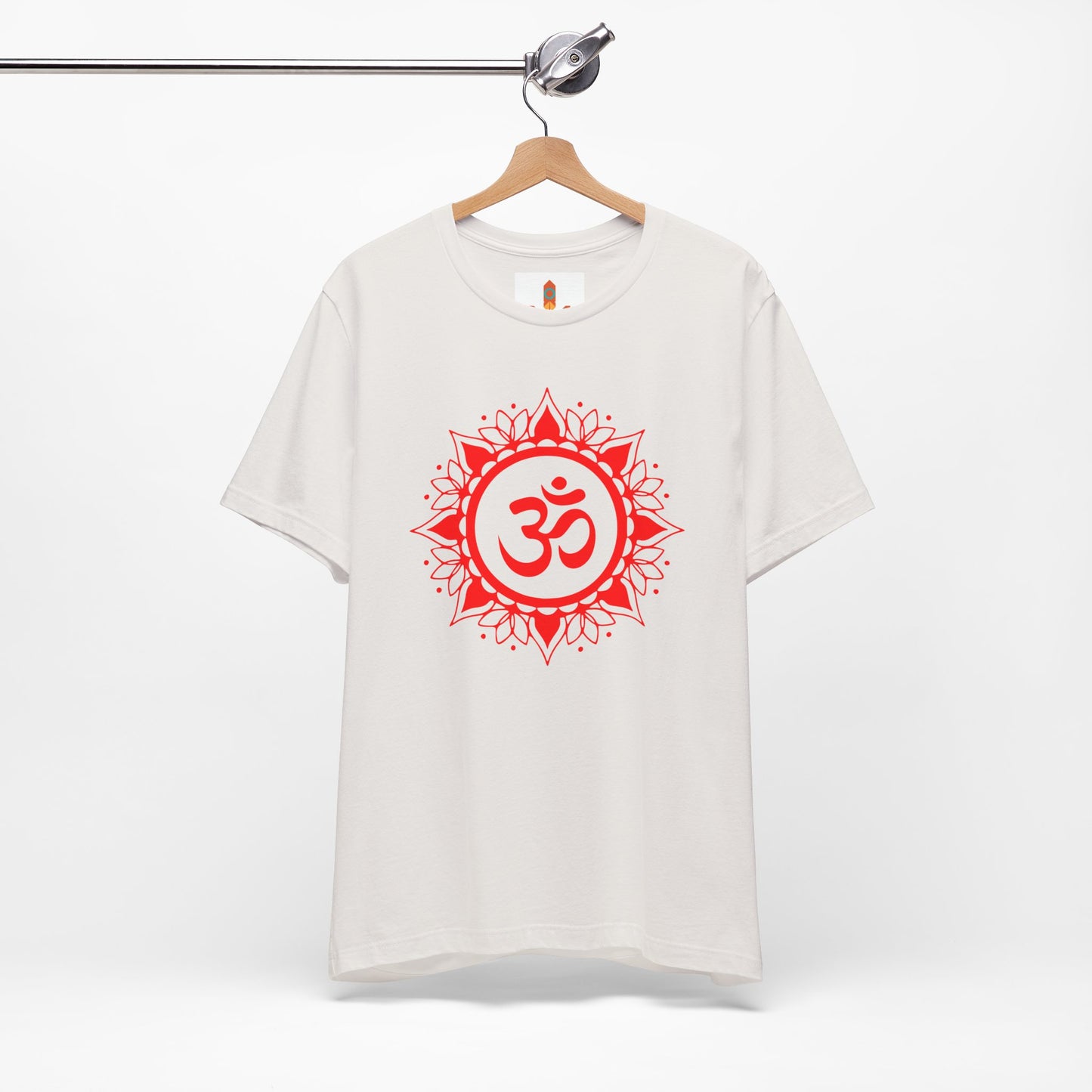 Red Om Lotus Design T-shirt