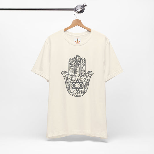 Intricate Hamsa Hand with Star of David T-shirt