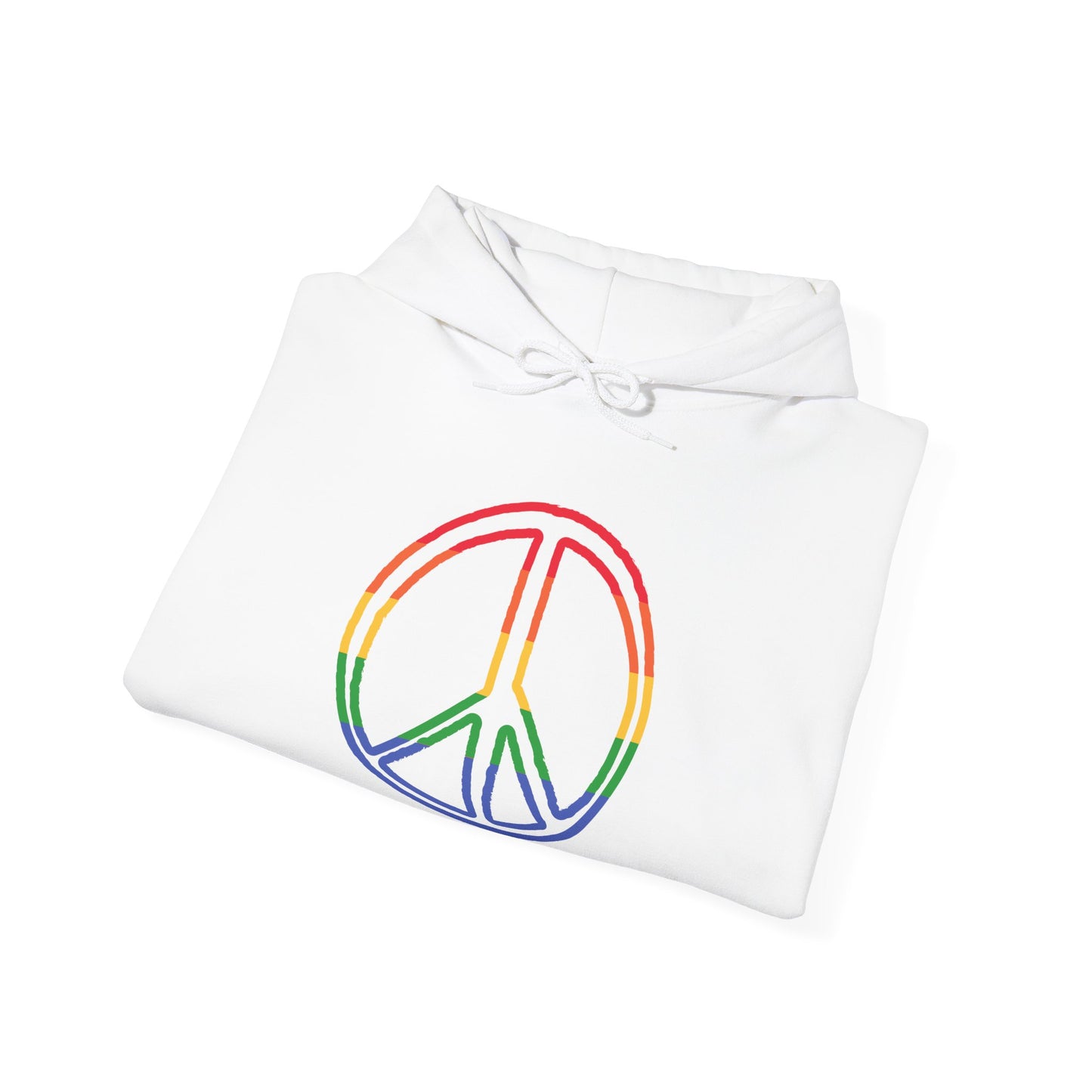 Drawing of Rainbow Peace Sign Hoodie