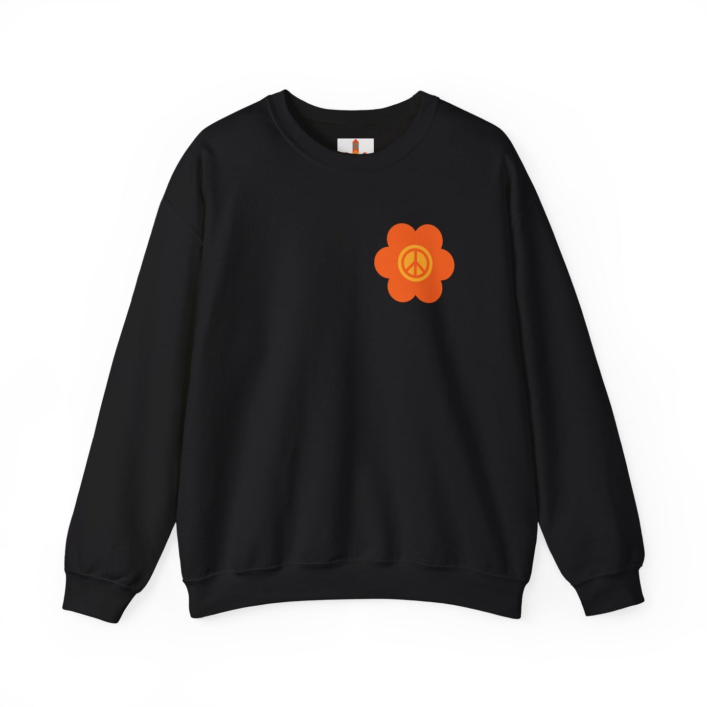 Peace Sign in Orange Flower Sweatshirt