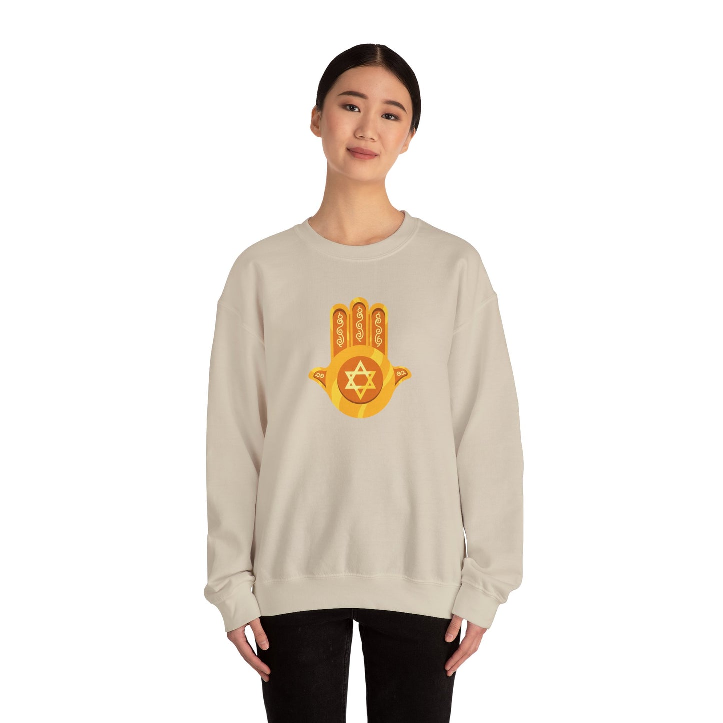 Golden Hamsa Hand with Star of David Sweatshirt