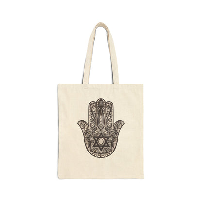 Beautiful Hamsa Hand with Star Cotton Tote Bag