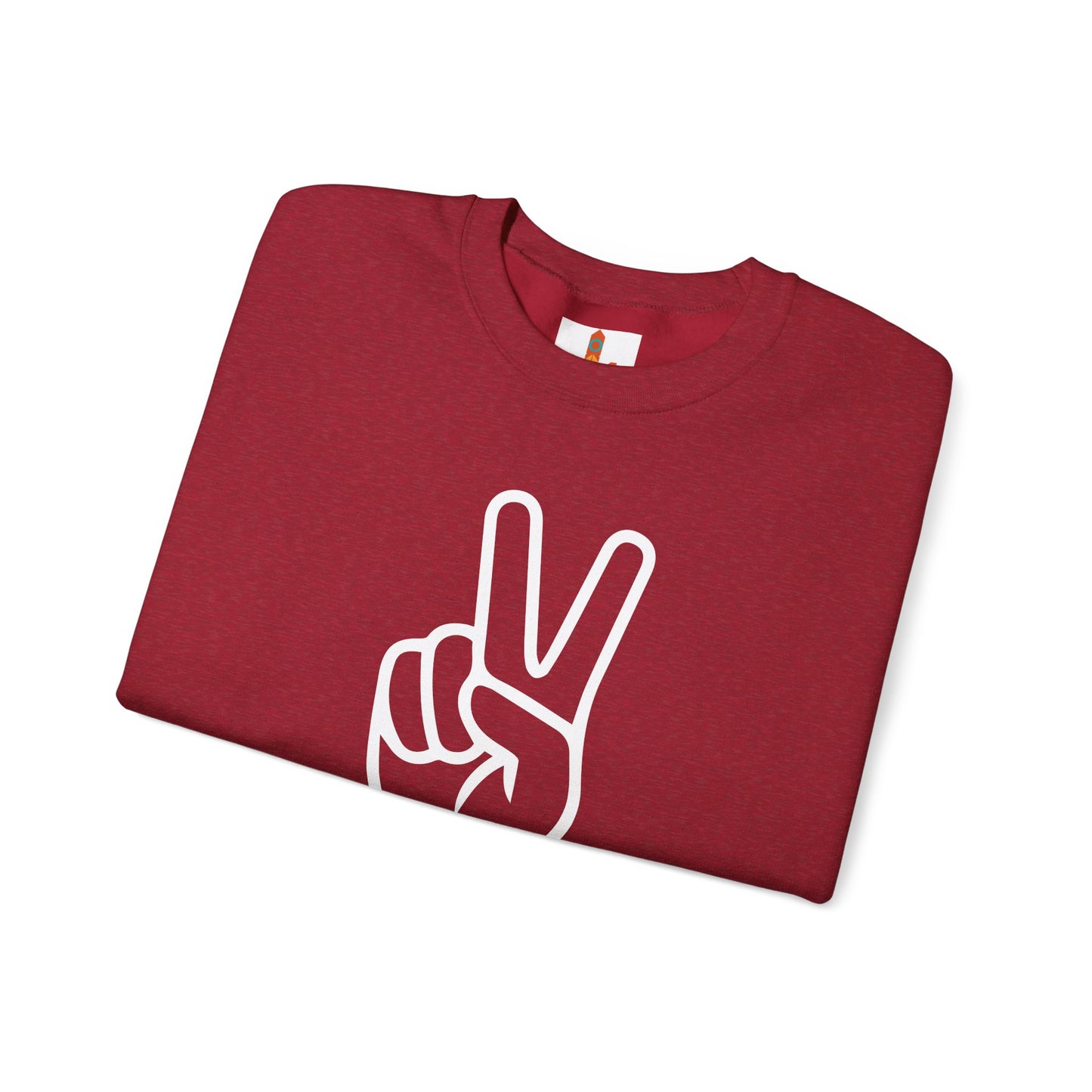 White Simple Peace Hand Sign Sweatshirt