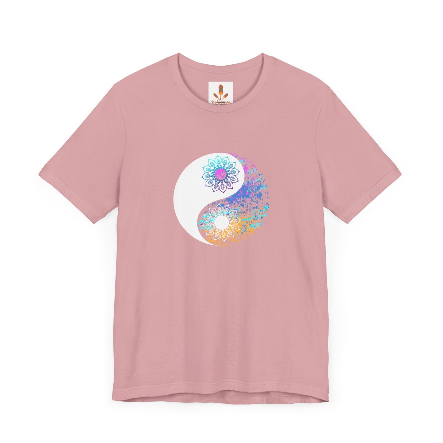 Colorful Lotus Yin Yang T-shirt