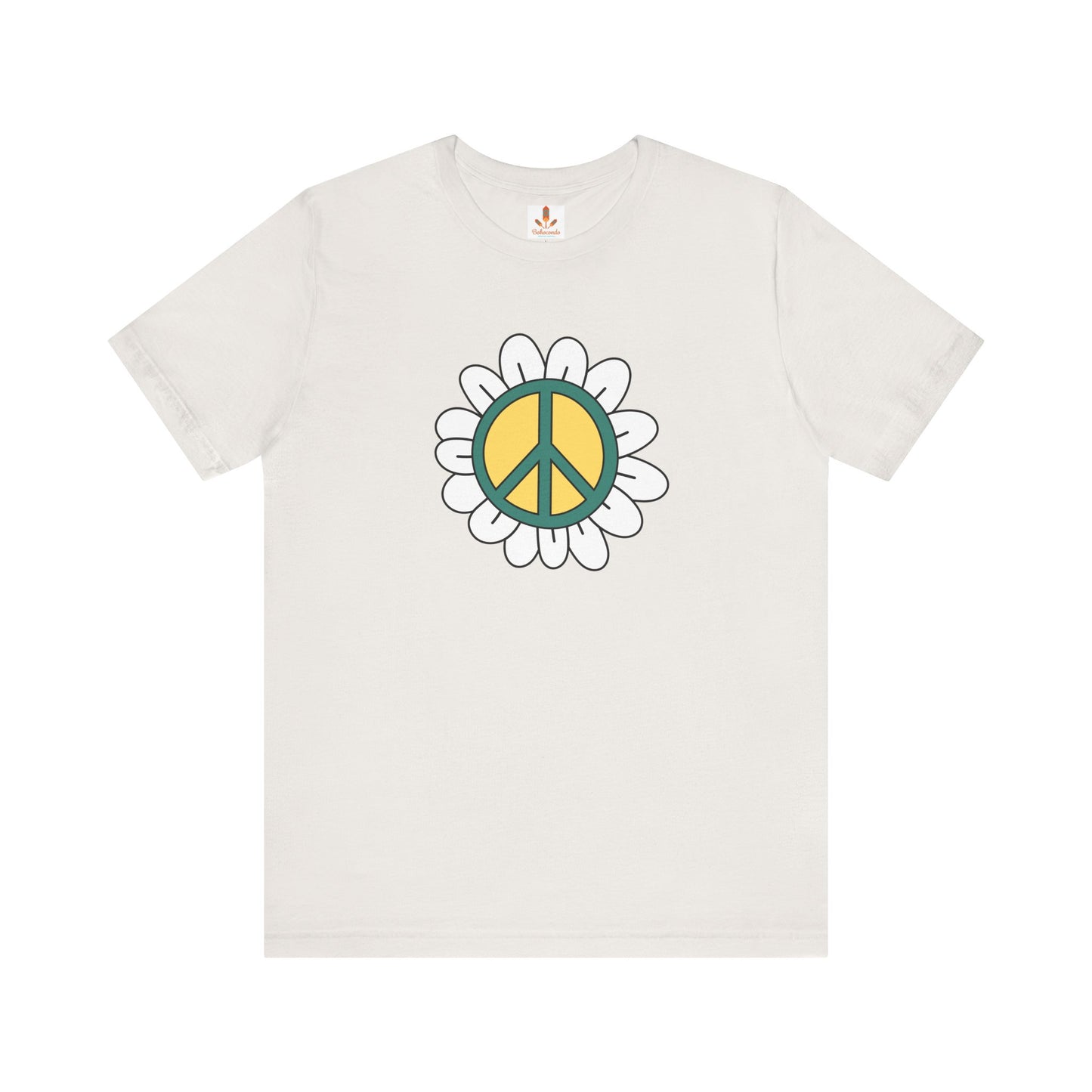 Peace Sign in White Flower T-shirt