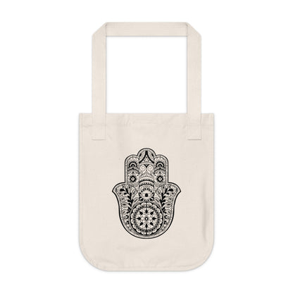 Beautiful Fatima Hamsa Hand Organic Canvas Tote Bag