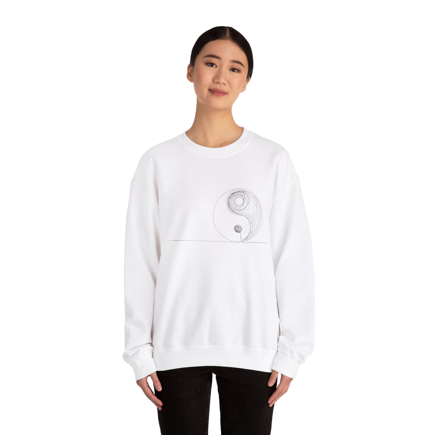 Minimalistic Yin Yang Drawing Sweatshirt