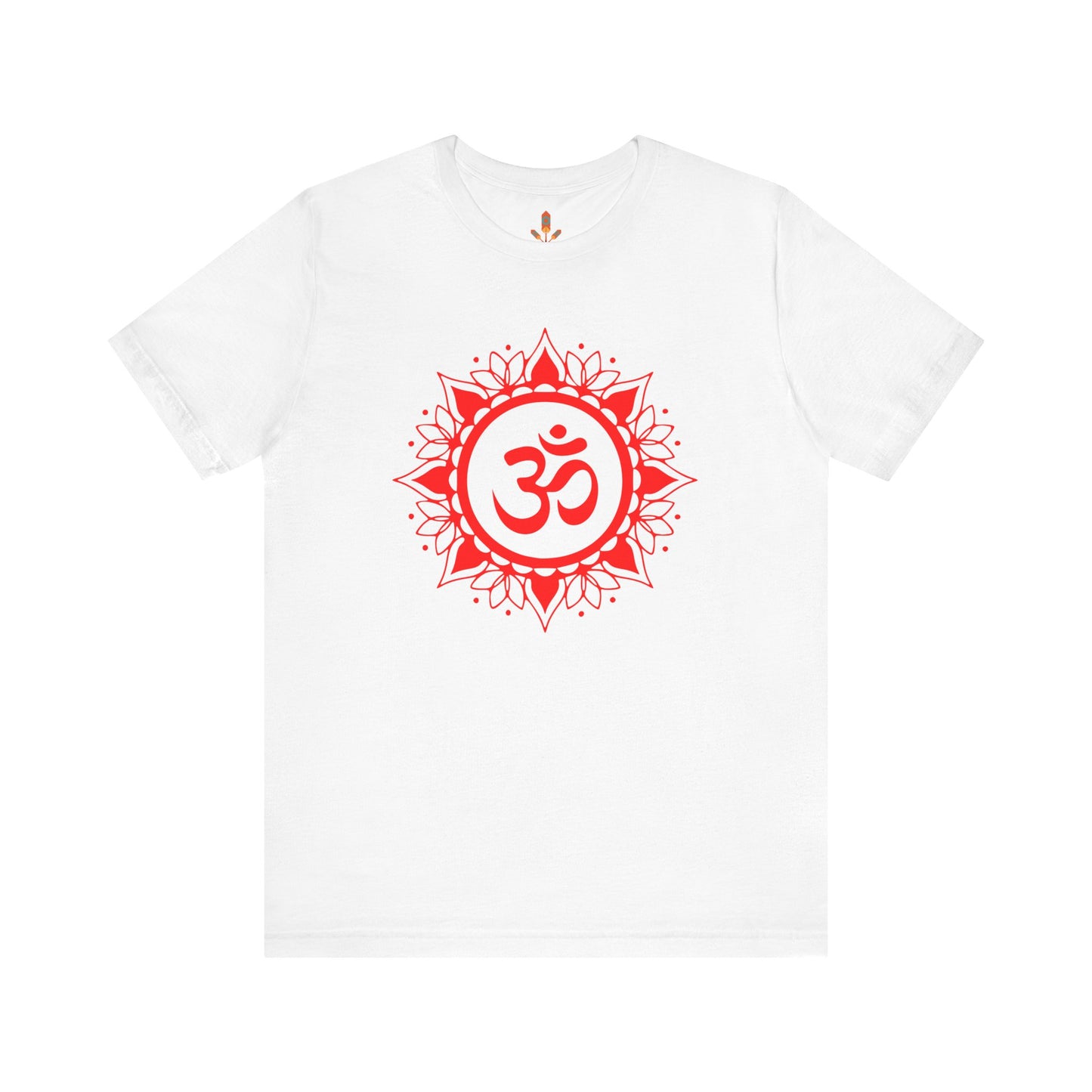 Red Om Lotus Design T-shirt