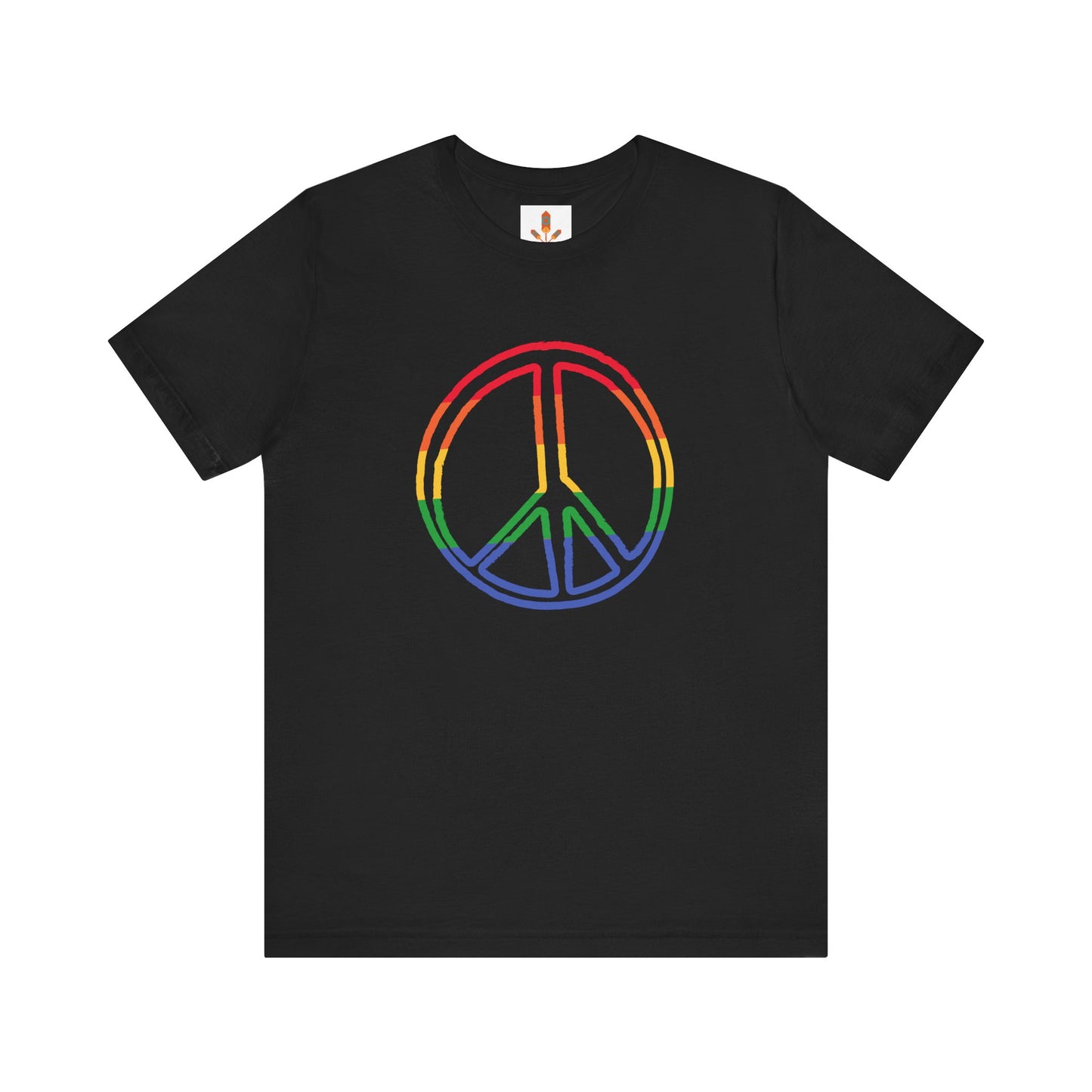 Drawing of Rainbow Peace Sign T-shirt