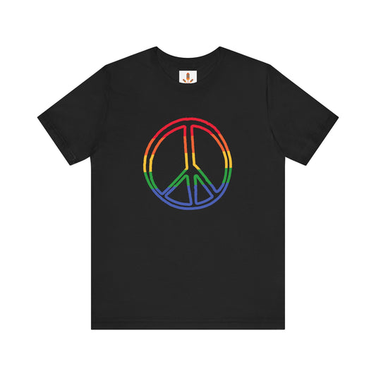 Drawing of Rainbow Peace Sign T-shirt