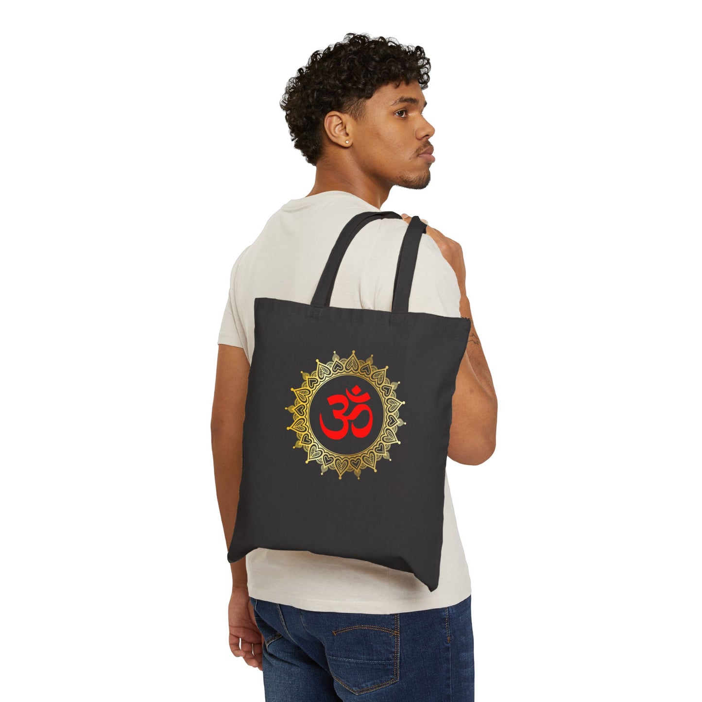 Golden Mandala Om Cotton Tote Bag