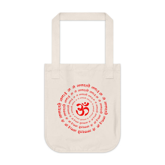 Om Mantra Design Organic Canvas Tote Bag