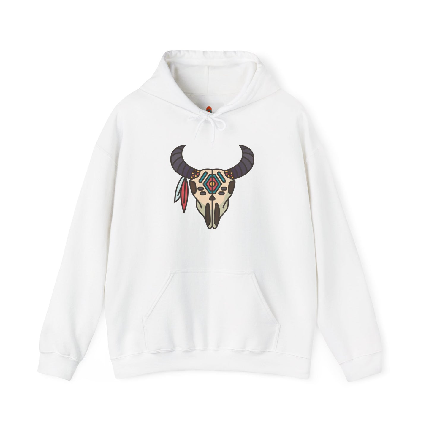 Buffalo Skull with Native Patterns Hoodie