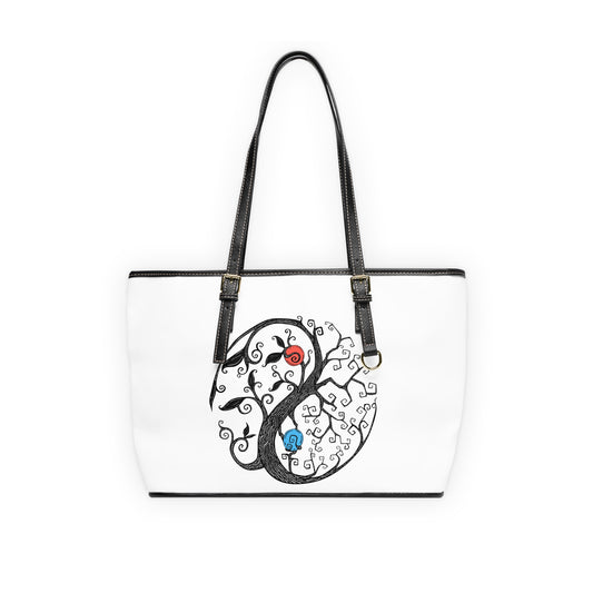 Tree of Life Yin Yang Leather Shoulder Bag