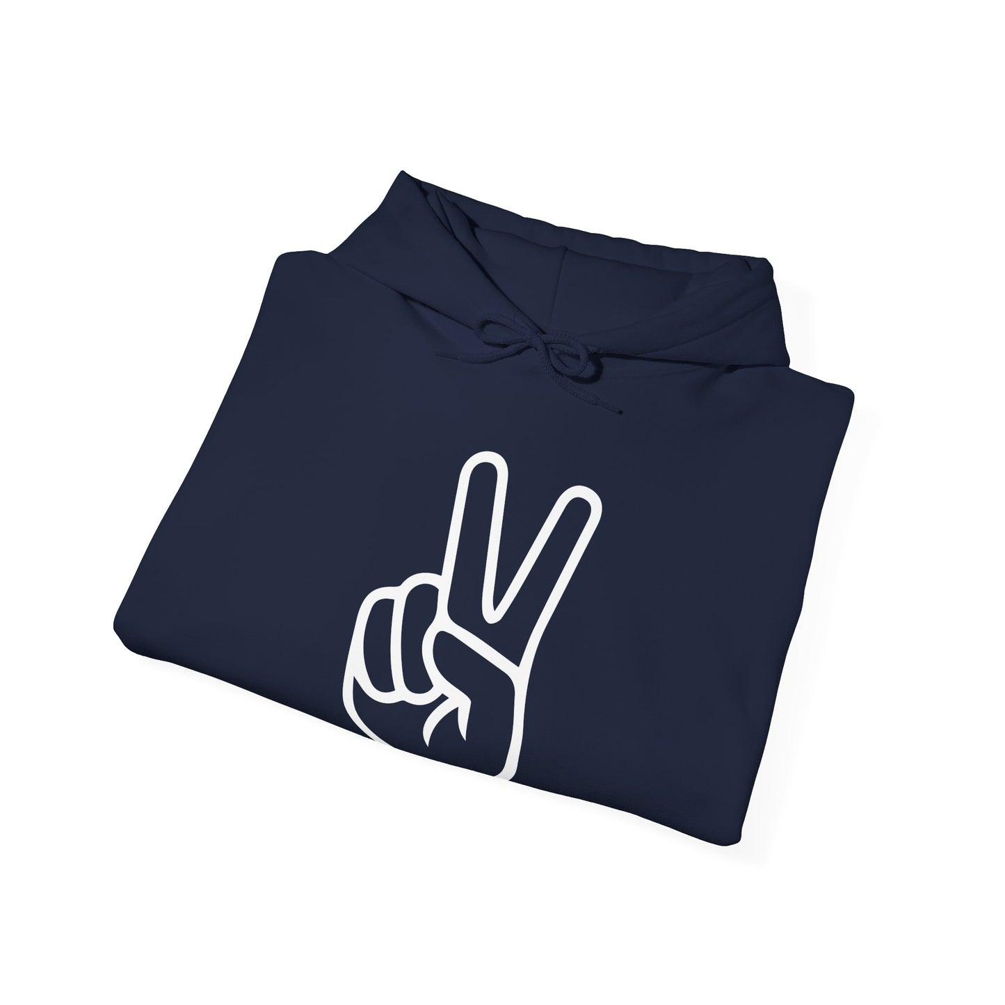 White Simple Peace Hand Sign Hoodie