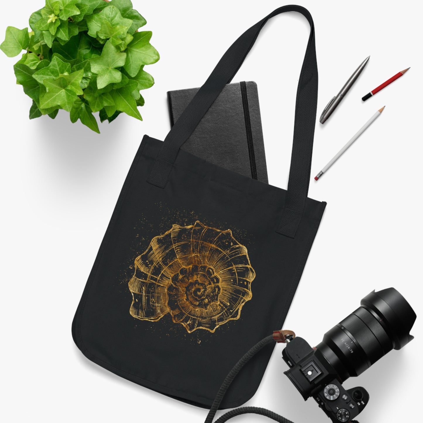 Spiral of Life Shell Organic Canvas Tote Bag