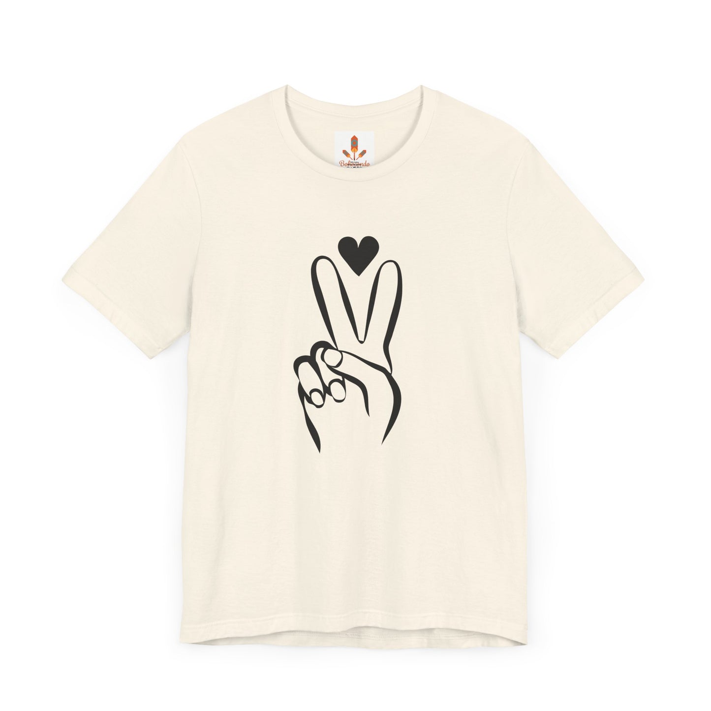 Peace Hand Sign with Heart T-shirt