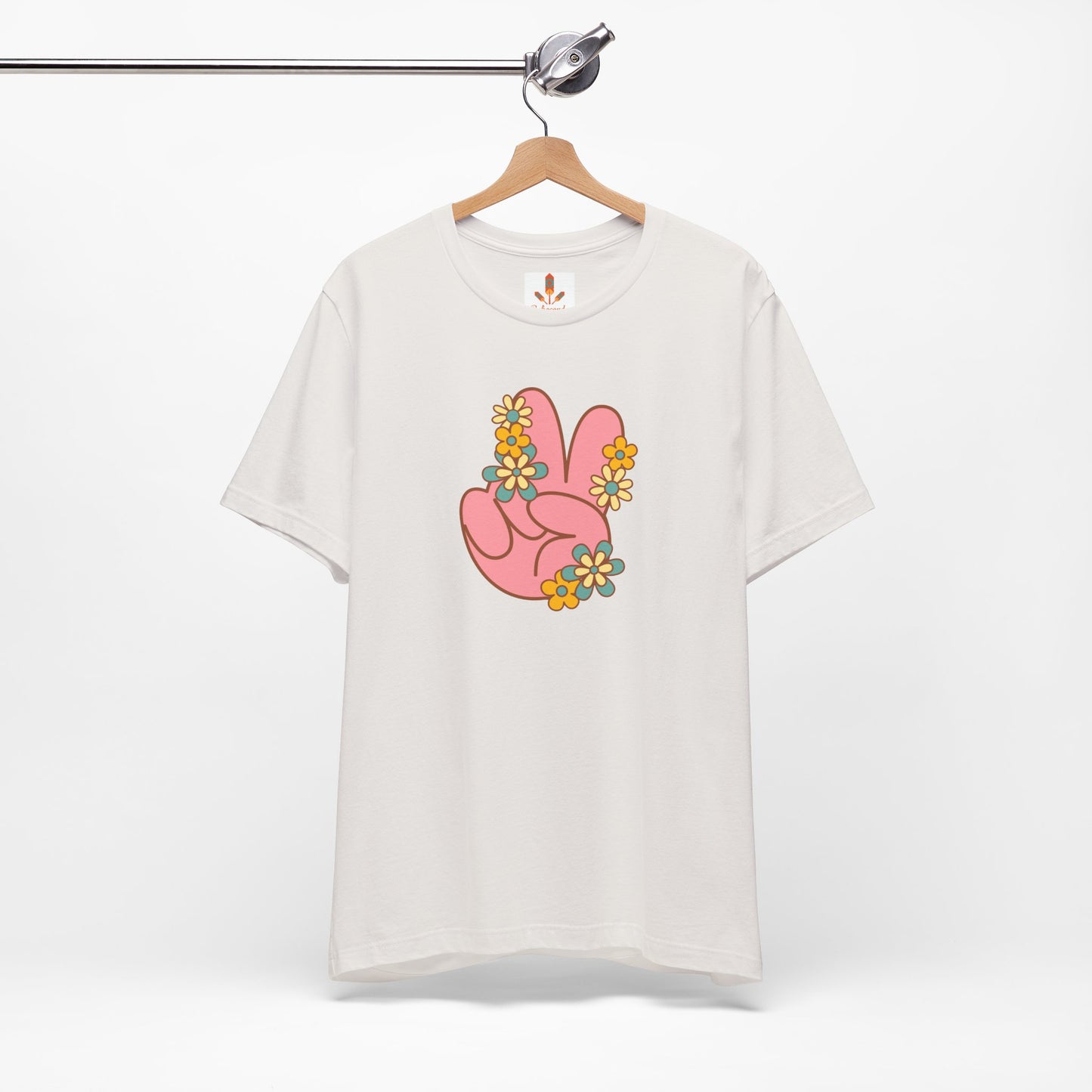 Peace Hand Sign with Flowers T-shirt