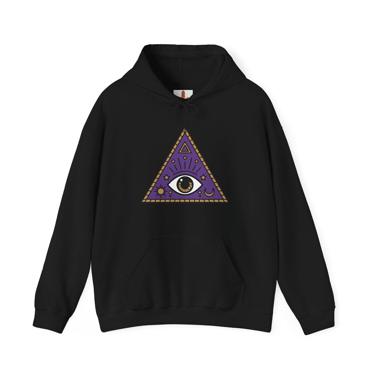 White Evil Eye and Pyramid Hoodie