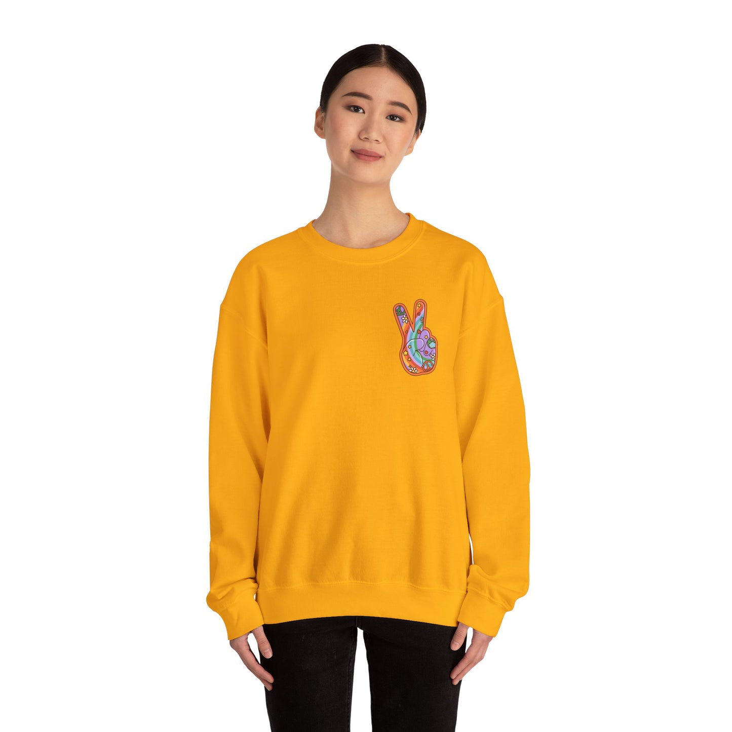 Hippie Peace Hand Sign Sweatshirt