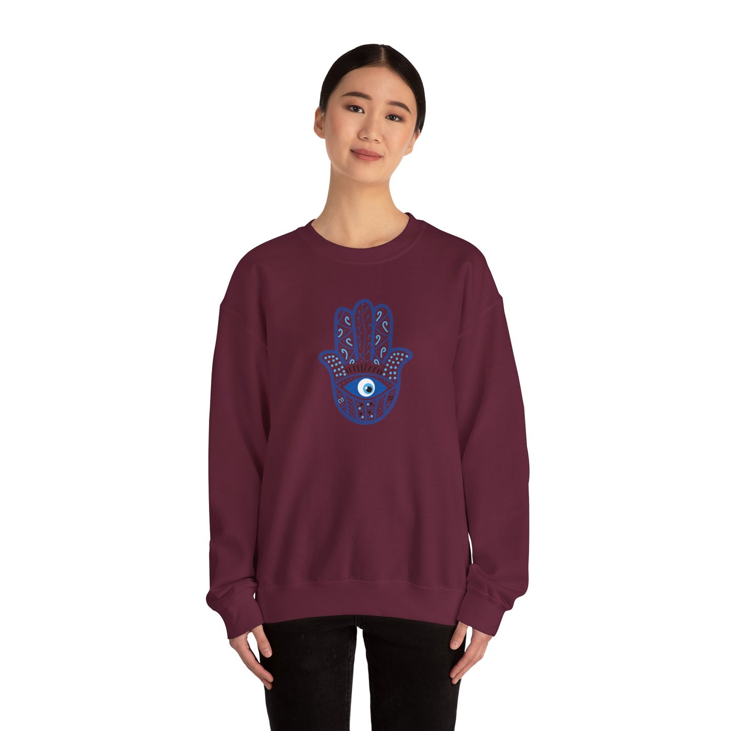 Hamsa Hand with Blue Eye Sweatshirt