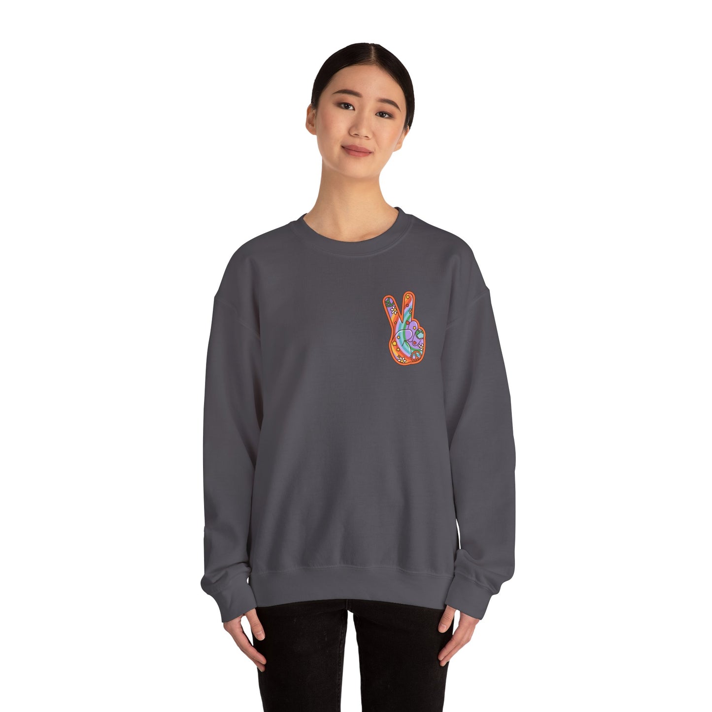 Hippie Peace Hand Sign Sweatshirt