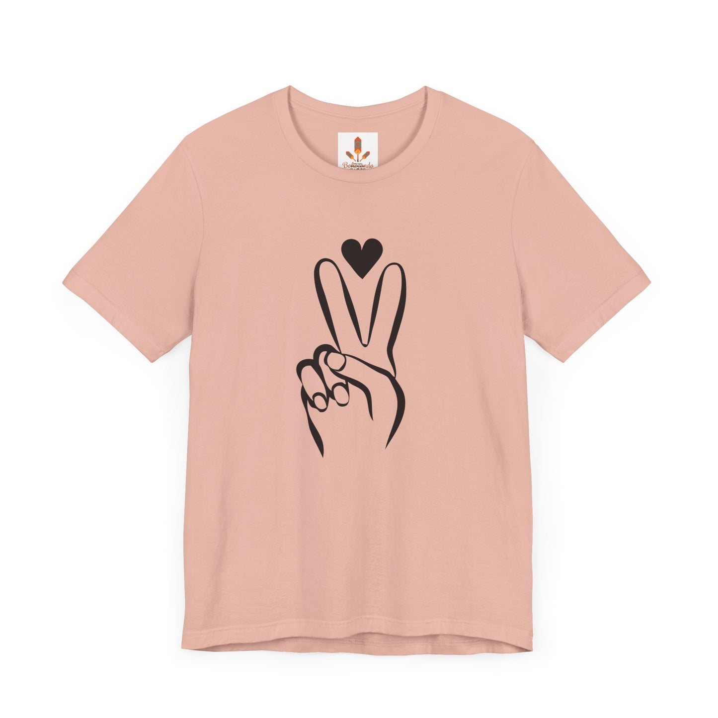 Peace Hand Sign with Heart T-shirt