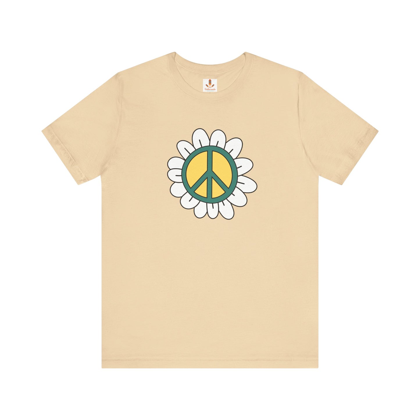 Peace Sign in White Flower T-shirt