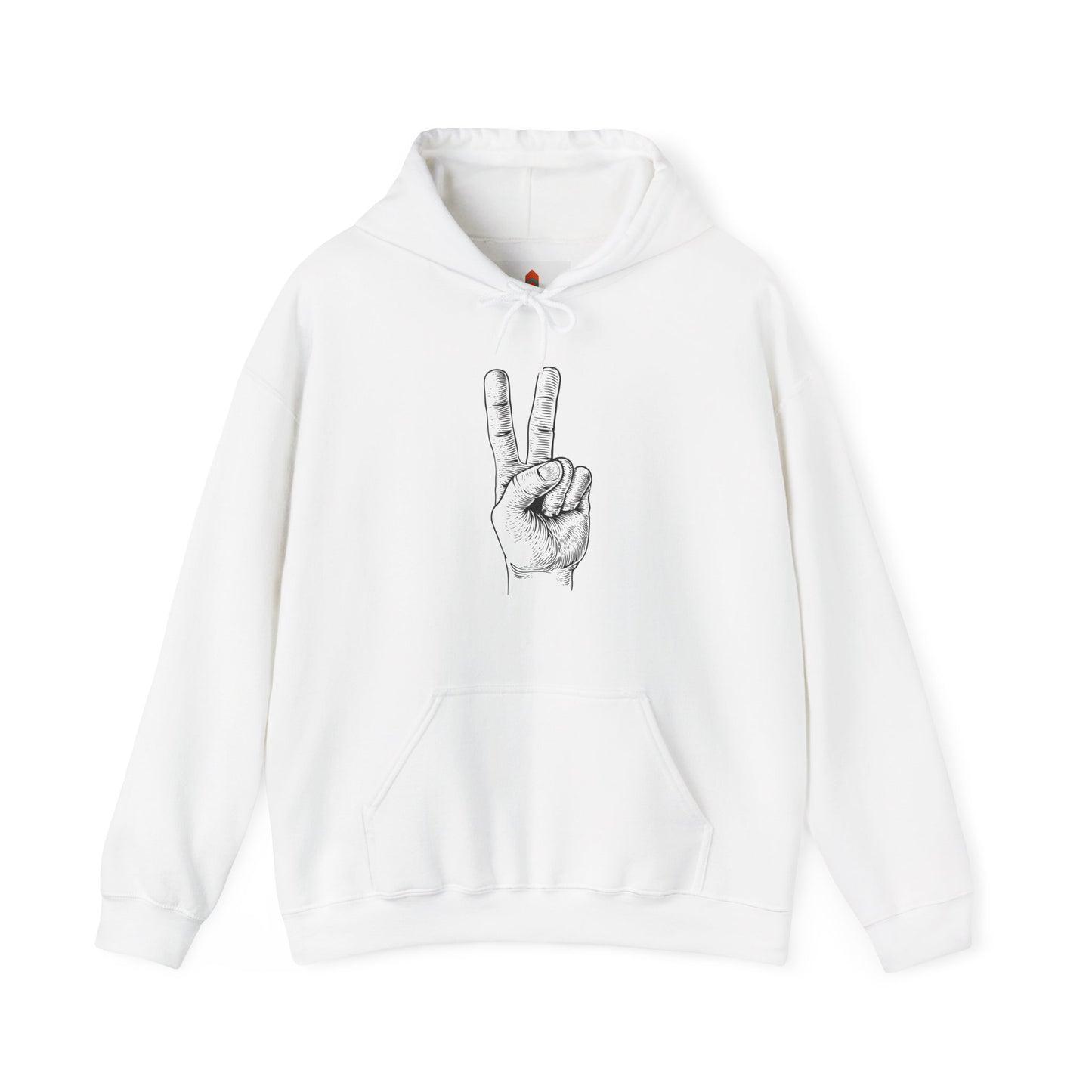 Peace Hand Sign Drawing Hoodie