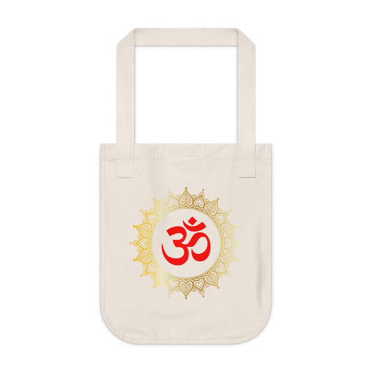 Golden Mandala Om Organic Canvas Tote Bag