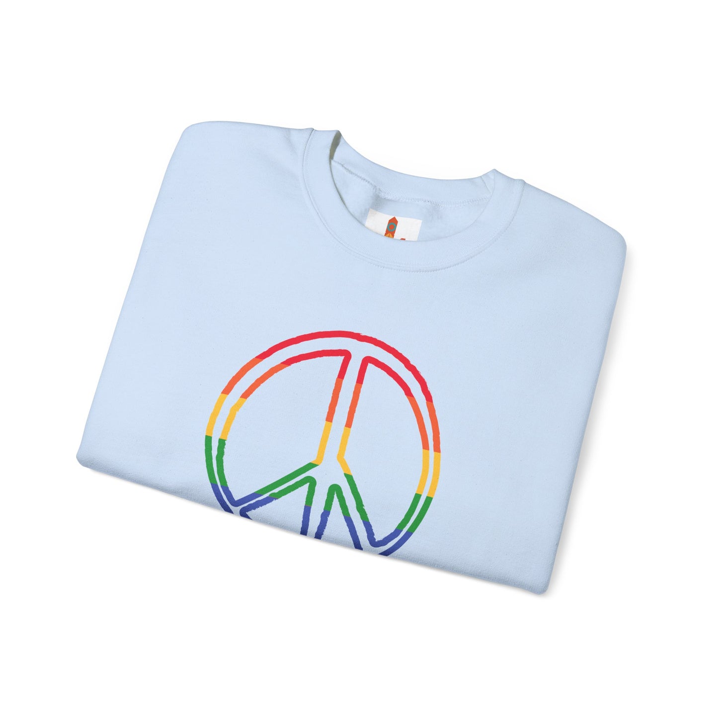 Drawing of Rainbow Peace Sign Sweatshirt