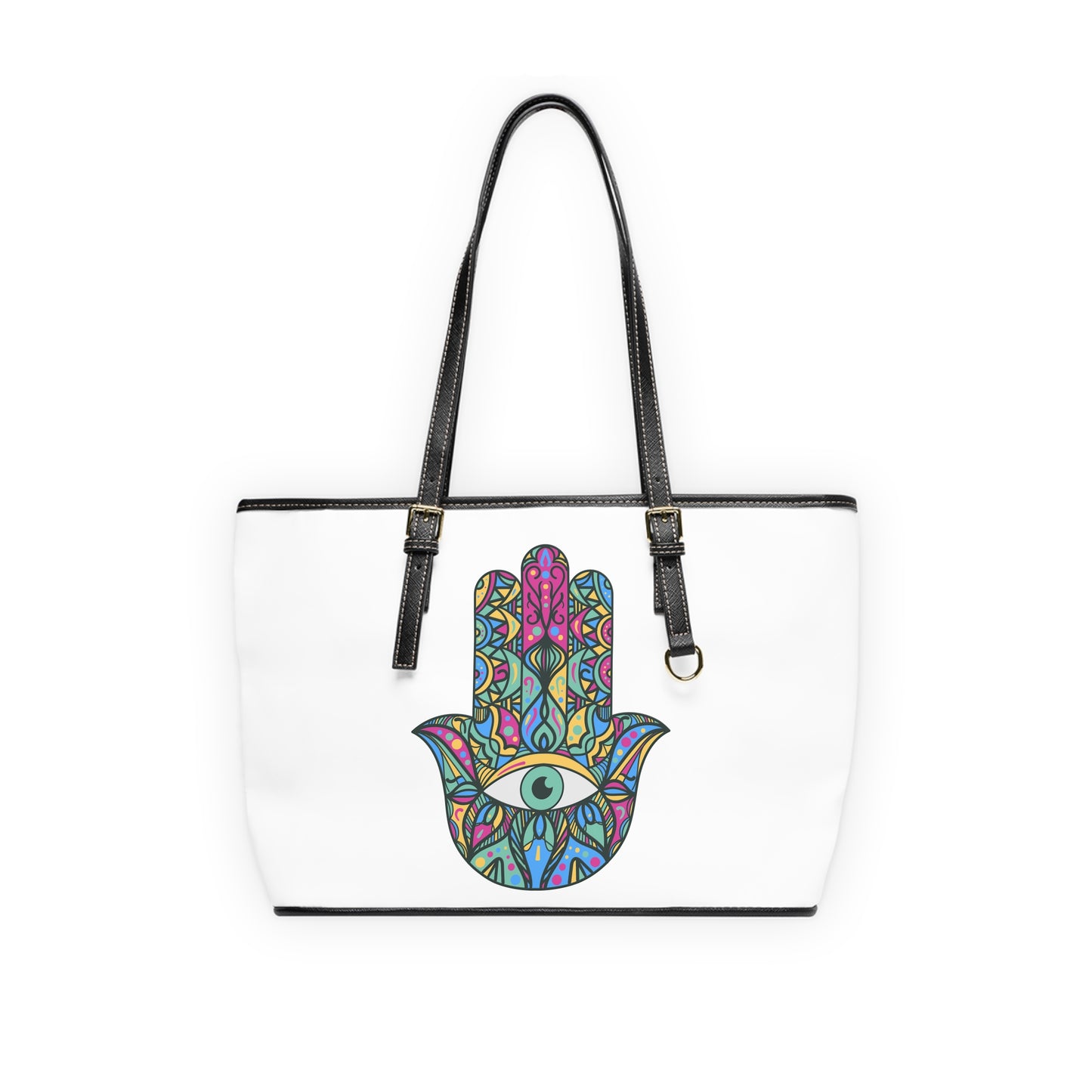 Colorful Hamsa Hand Leather Shoulder Bag