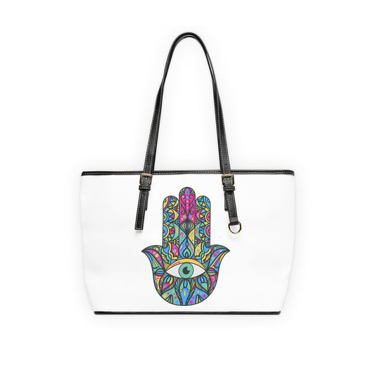 Colorful Hamsa Hand Leather Shoulder Bag