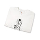 Peace Hand Sign with Heart Sweatshirt