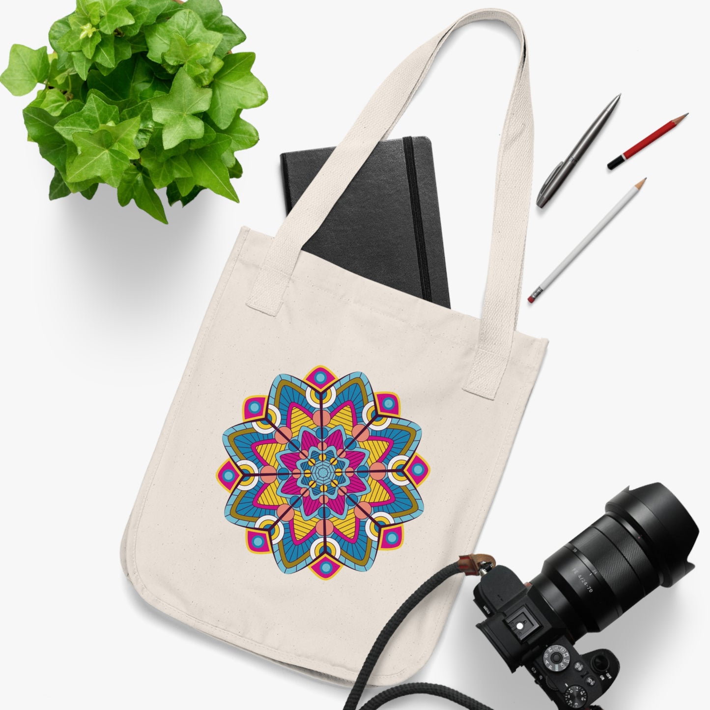 Colorful Mandala Organic Canvas Tote Bag