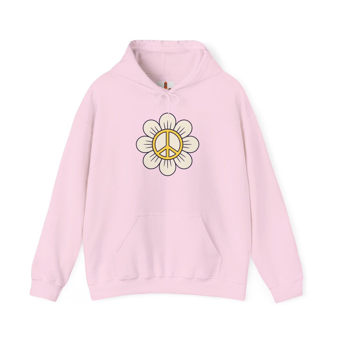 Yellow Peace Sign in a Flower Hoodie