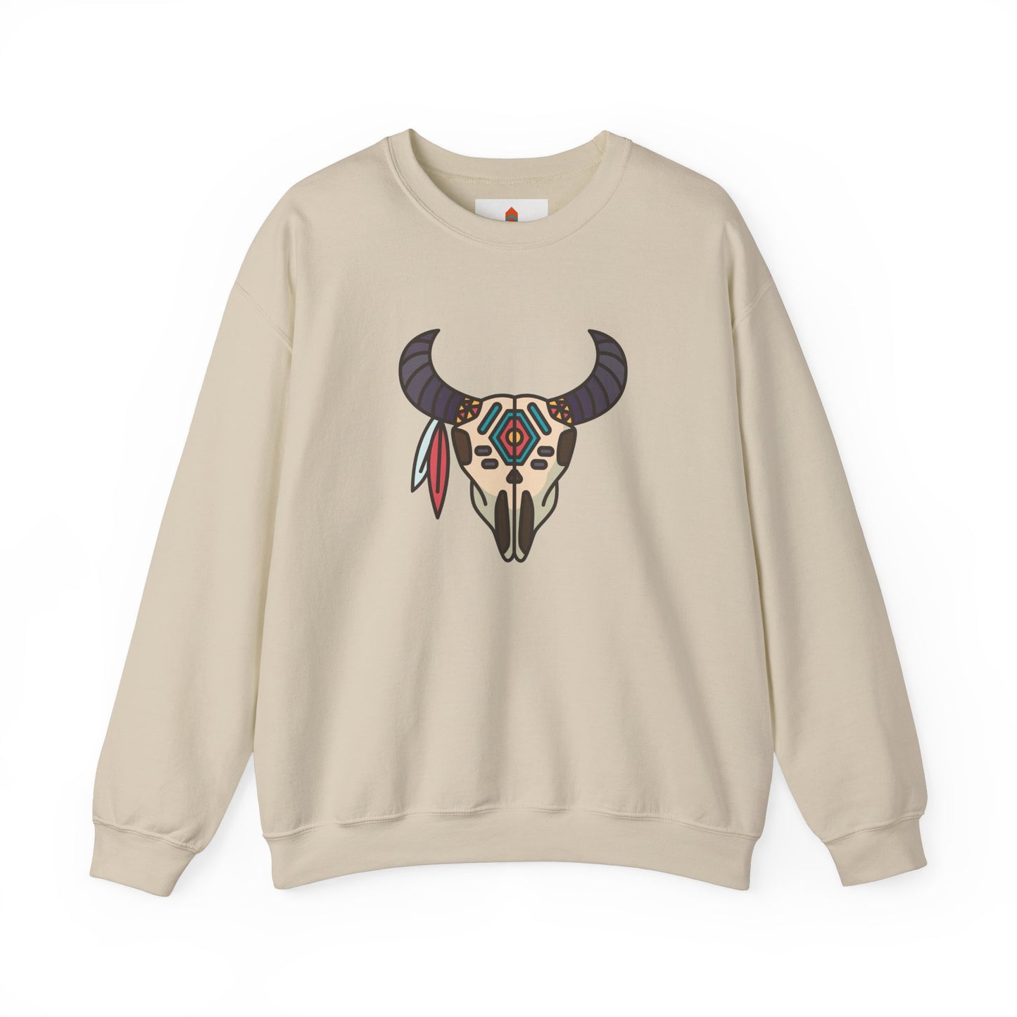 Buffalo Skull with Native Patterns Sweatshirt