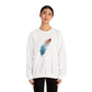 Blue and White Feather Sweatshirt