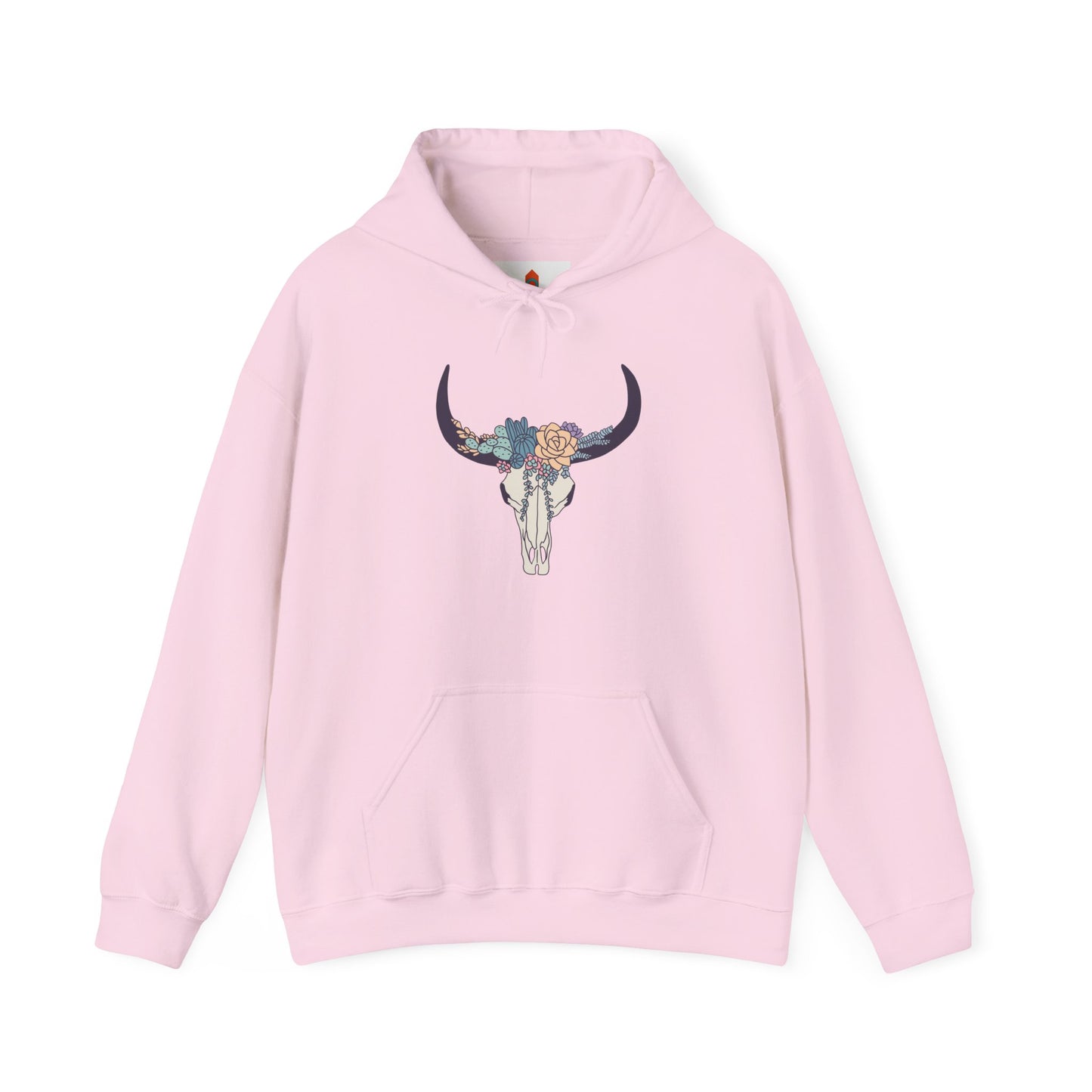 Buffalo Skull with Flowers Hoodie