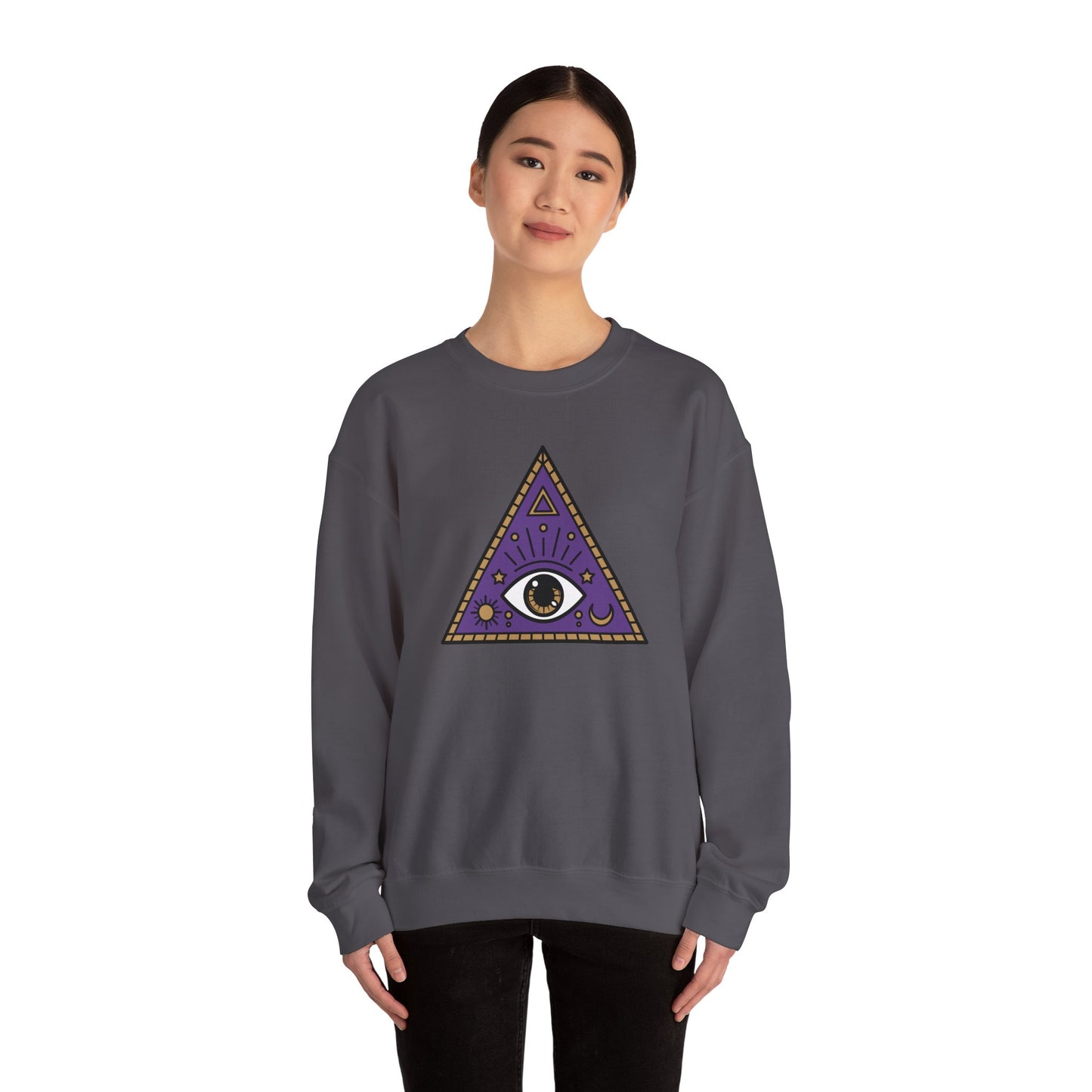 White Evil Eye and Pyramid Sweatshirt